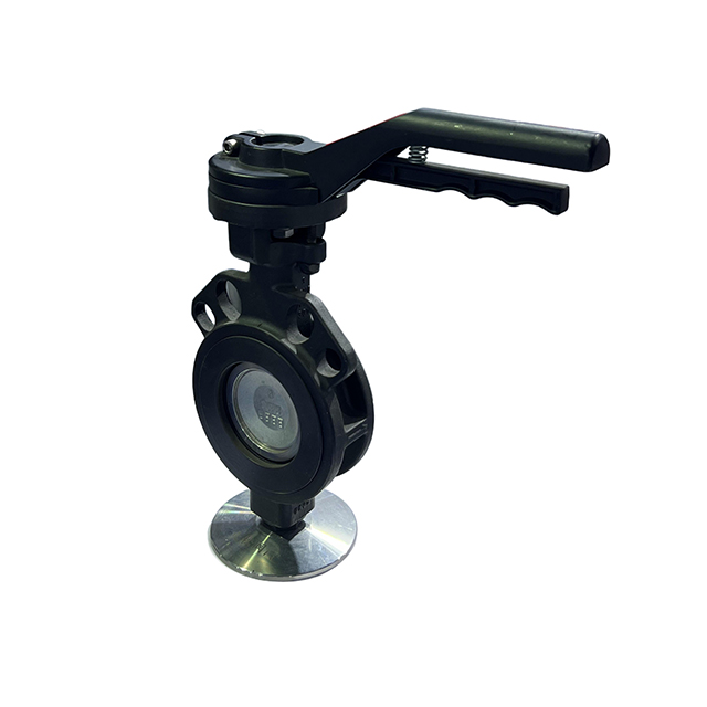 高性能双偏心手柄对夹蝶阀